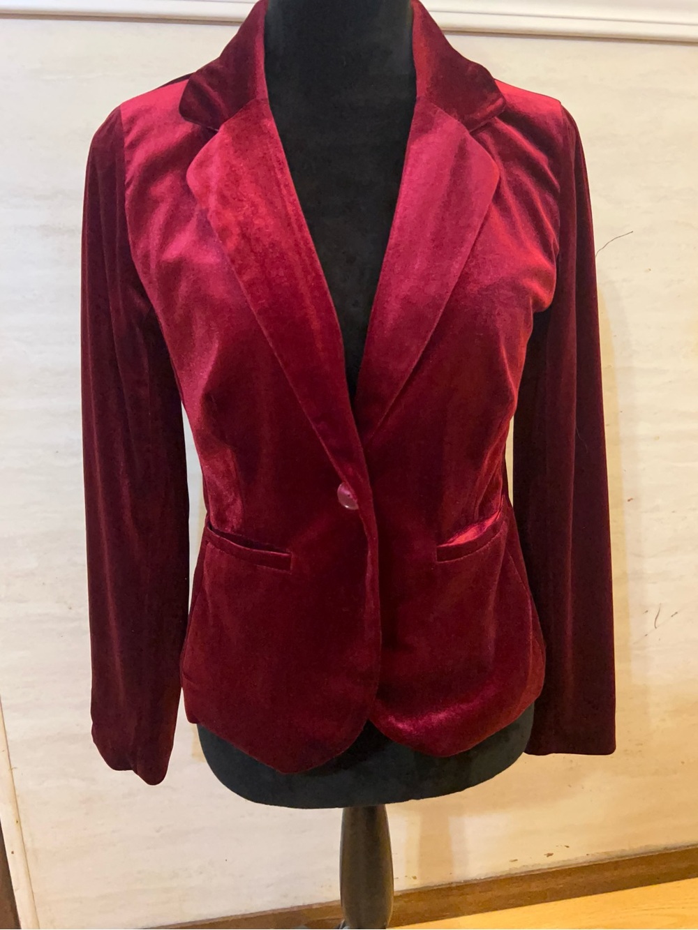 ModCloth Burgundy Velvet Blazer